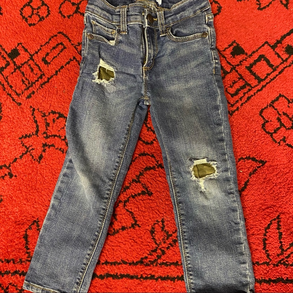 Old Navy Karate Skinny Jeans Camouflage Rips Size 4T